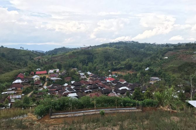 Landscape of settlement and farming area in Pagar Alam