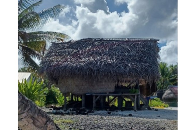 Traditional thatched Polynesian house (planned for education centre on Manuae)