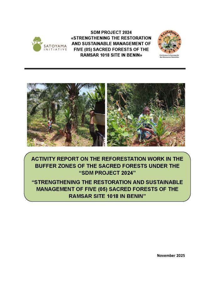 Activity Report on the Reforestation Work in the Buffer Zones of the Sacred Forests under the “SDM Project 2024”