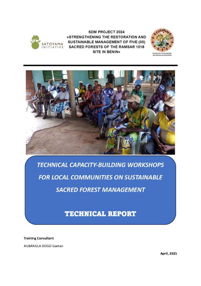 Technical Report on the Capacity-building Workshops for Local Communities on Sustainable Sacred Forest Management